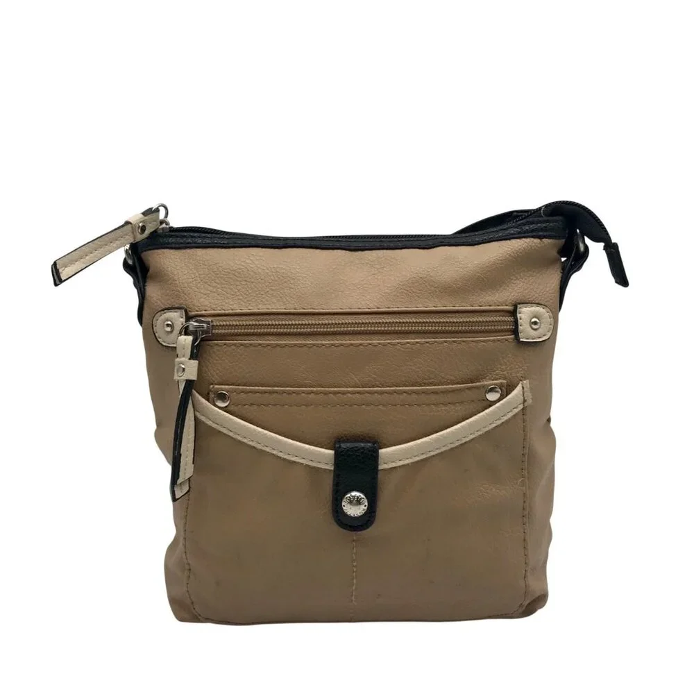 Rosetti Brown Faux Leather Shai Large Crossbody Bag